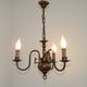 French Vintage Old Aged Bronzed Metal 3 Light Flemish Style Chandelier 4804
