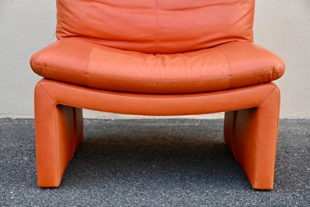 Set of 5 Italian leather armchairs - 1970s