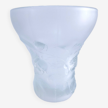 Josef Inwald glass vase with rose decoration H. 20 cm