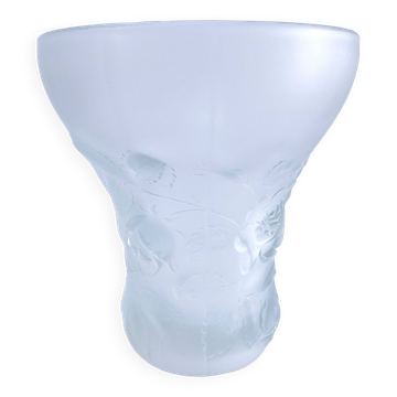 Josef Inwald glass vase with rose decoration H. 20 cm
