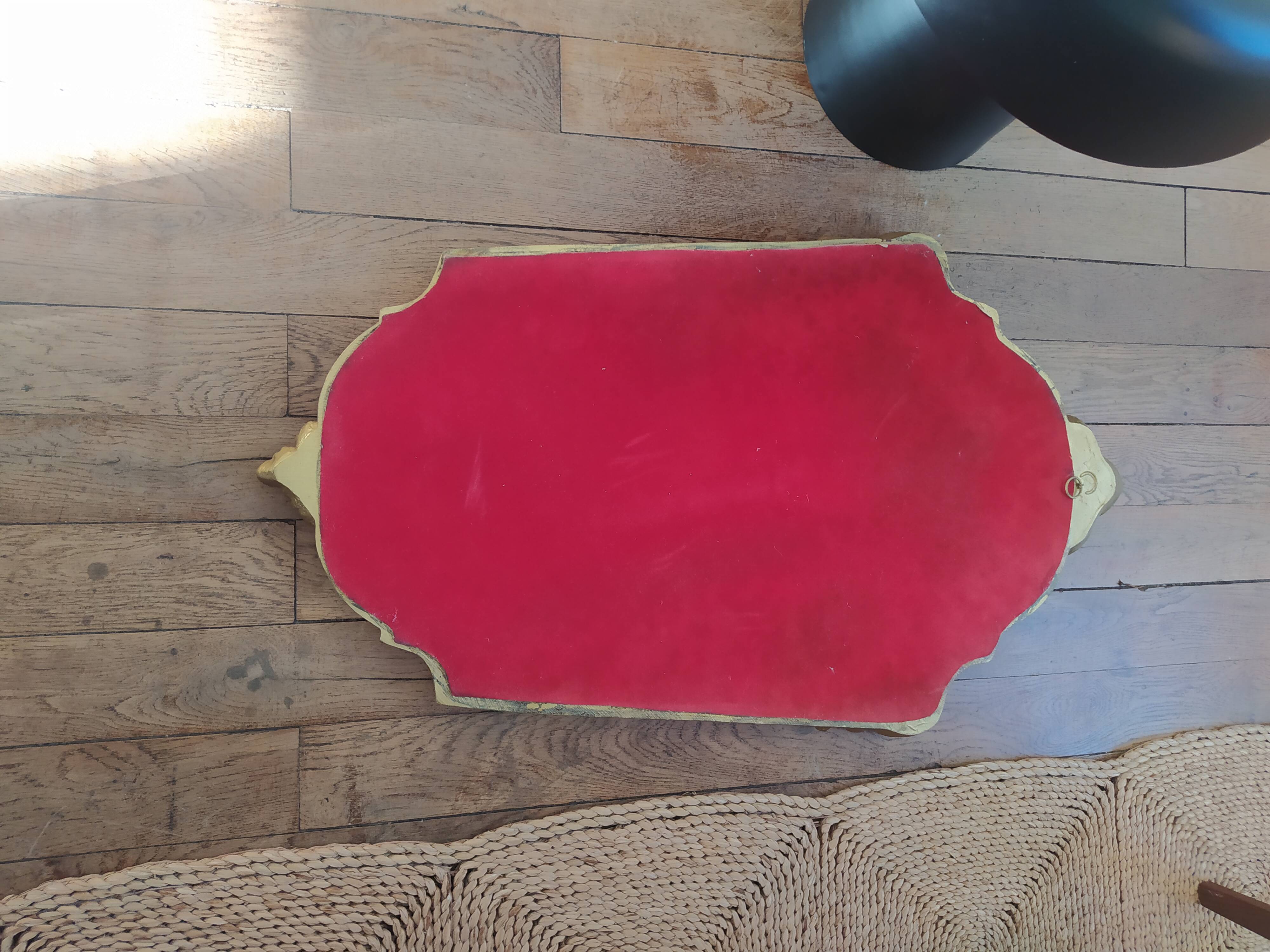 Miroir rocaille doré 42x74cm