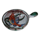 Frying pan with fat lava and ceramic fish decor