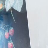 Framed lithograph raspberries
