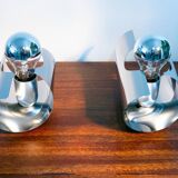 Pair of twisted wall lamps, chromed steel, year 70