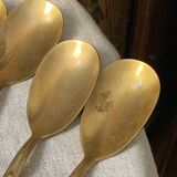 Nickel-plated bronze cutlery set, bamboo style