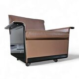 2 xBlack Shell & brown Leather 620 Chair Lounge Chair by Dieter Rams