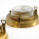 A pair of large, heavy 50s maritime ship wall lamps made of brass and glass