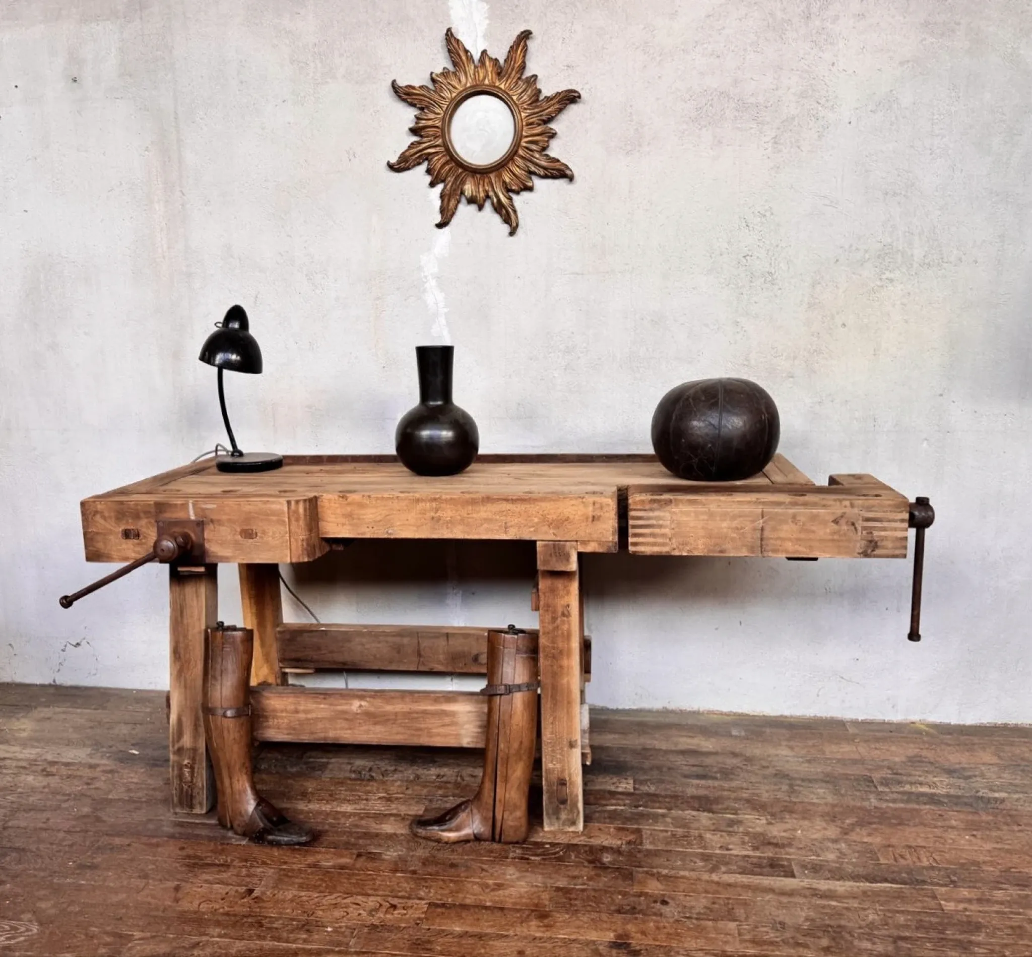 Old small carpenter's workbench from the 1920s.