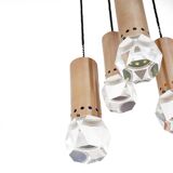 Chandelier with 4 pendants and acrylic glass diffusers by Gaetano Missaglia, 1960s.