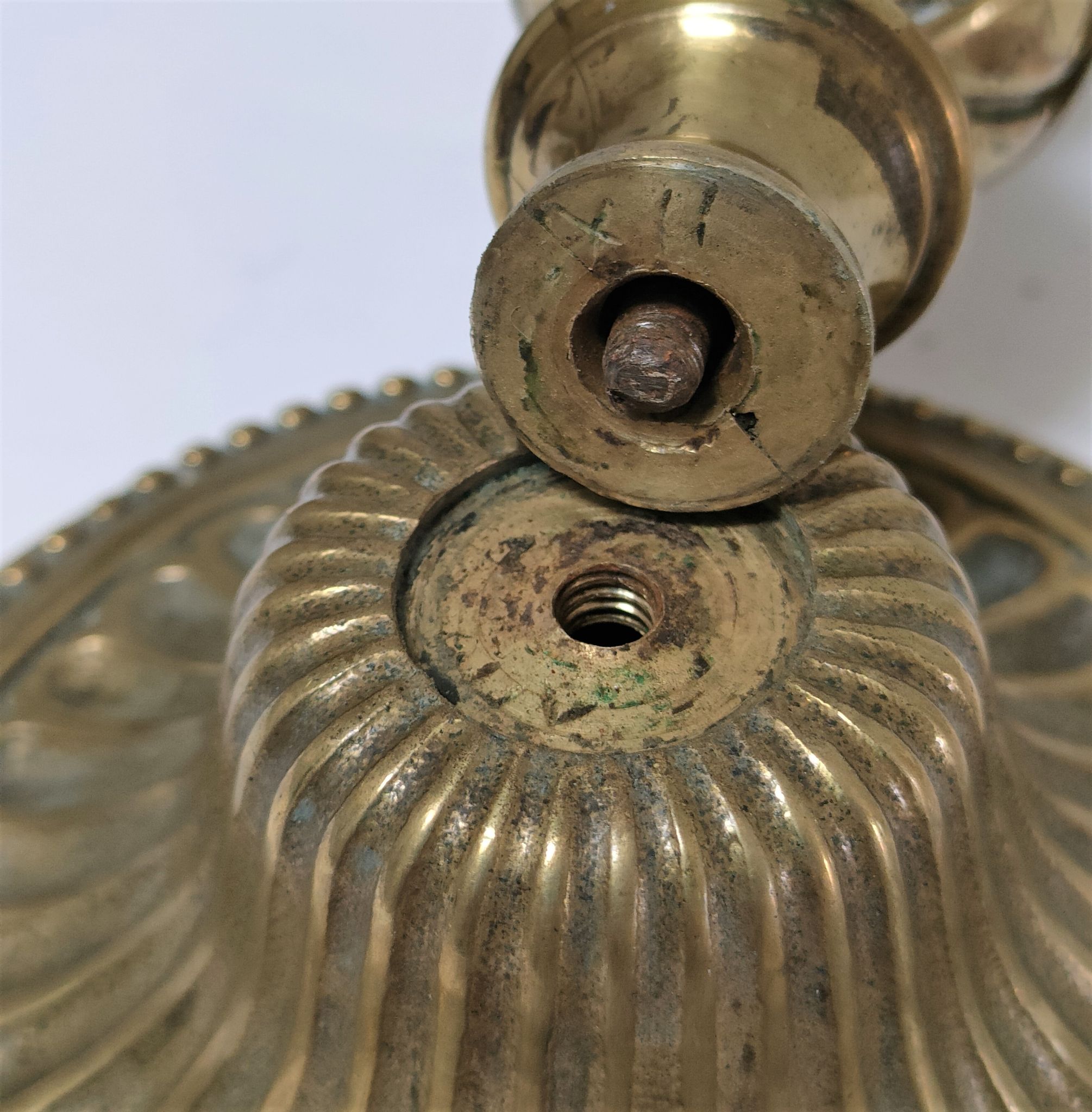 Pair of candle holders torches gilded bronze patinated style louis xvi period 19th century