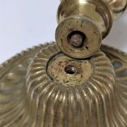 Pair of candle holders torches gilded bronze patinated style louis xvi period 19th century