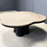 Table basse vintage en granit en forme de trèfle, années 1970