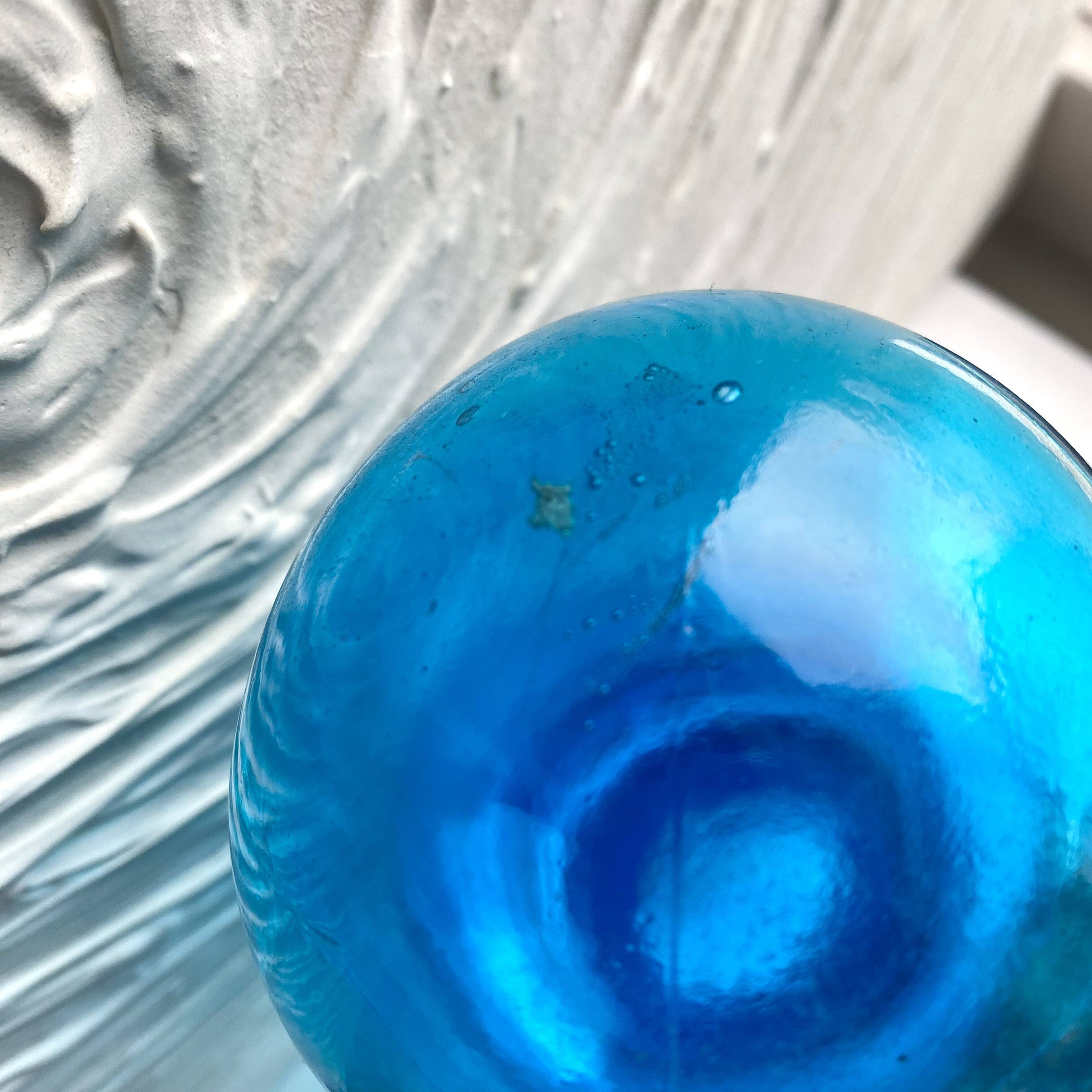 Glass carafe with a ball stopper from the 1970s.