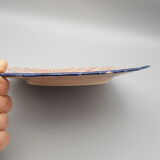 cups with octagonal saucers Henriot Quimper flower decoration leaves flowers