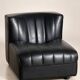 Modular black leather sofa '9000' by Tito Agnoli
