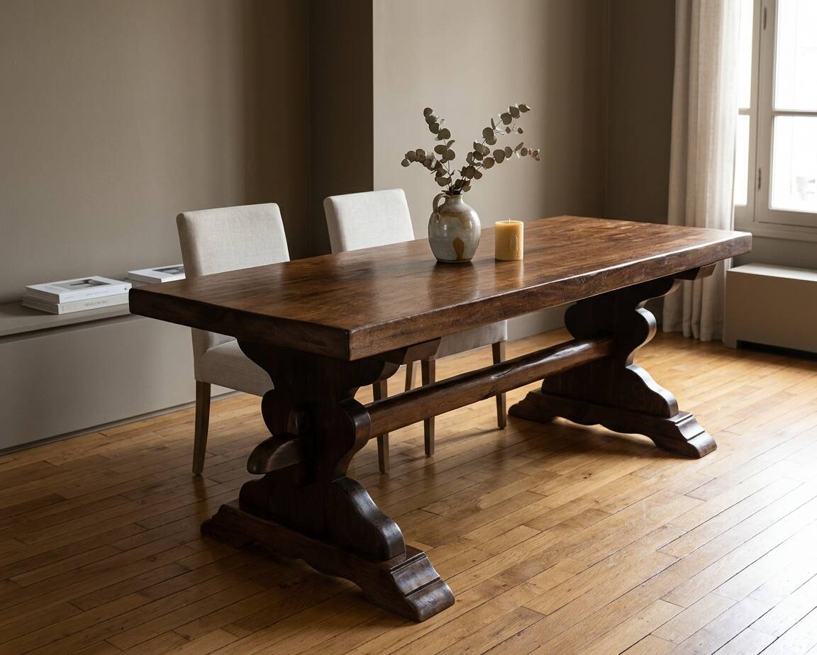Monastery table in solid oak – 220 cm