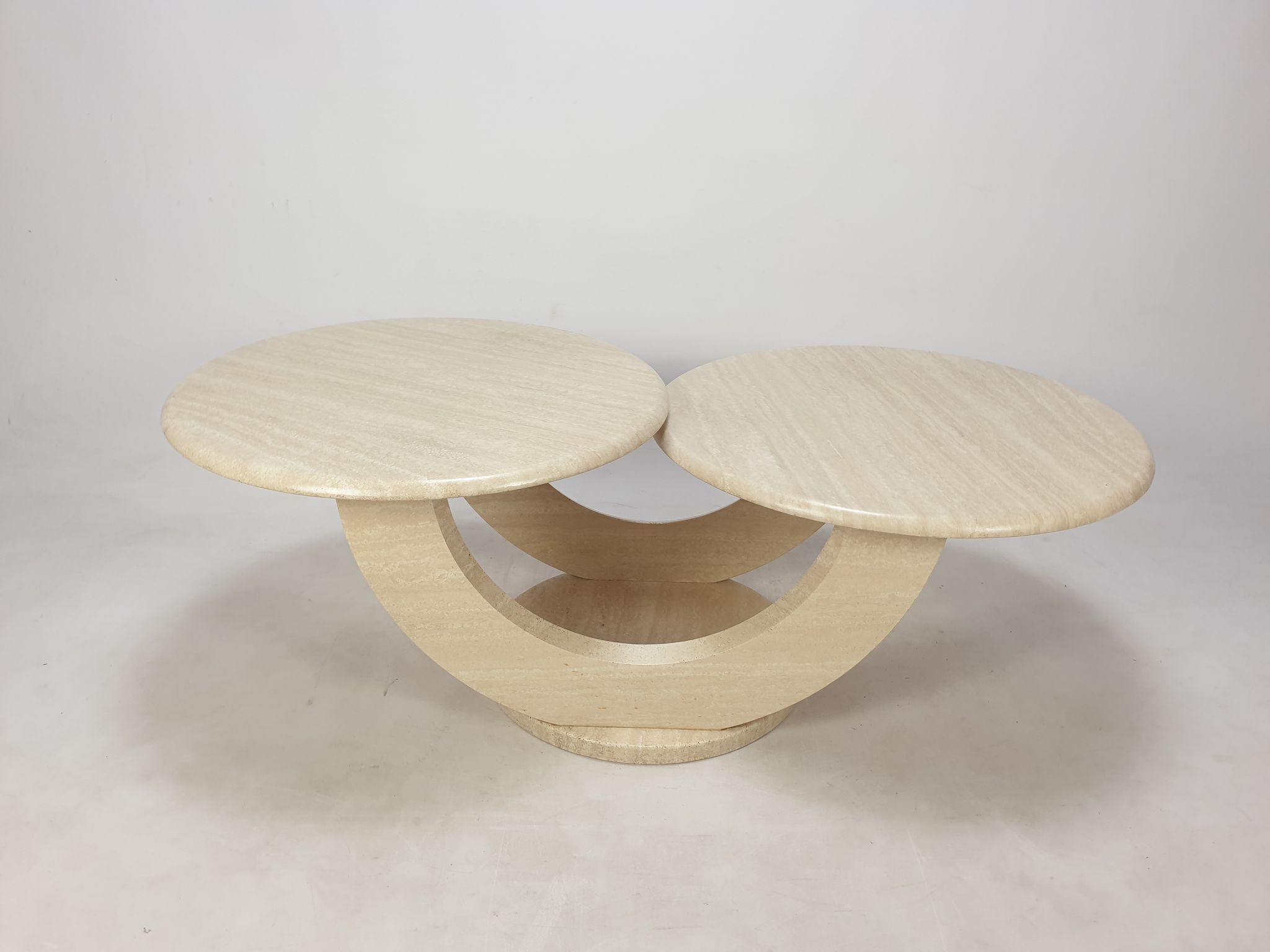 Italian travertine coffee table, 1980s