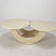 Italian travertine coffee table, 1980s