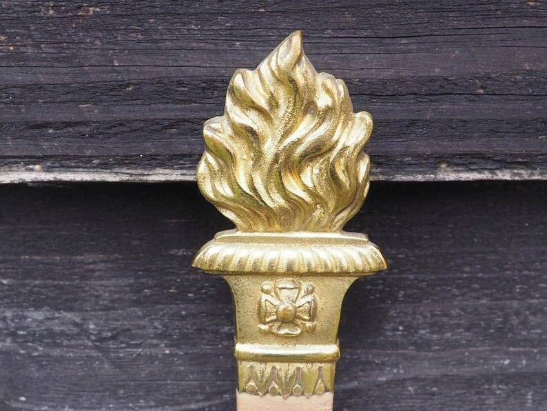 Vintage French Empire Sconces: Gilt Bronze, Salmon Column Double Arm Light