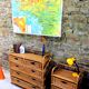 Commode rotin et osier années 70