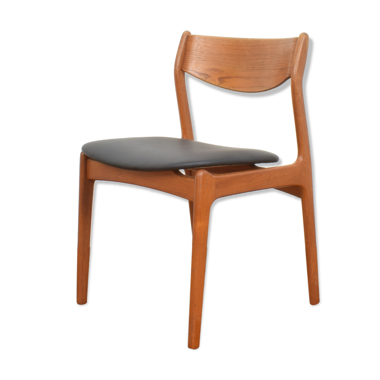 Mid-century danish teak & leather dining chair by P.E. Jørgensen for Farsø Stolefabrik, 1960s