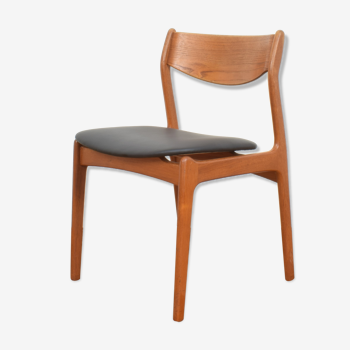 Mid-century danish teak & leather dining chair by P.E. Jørgensen for Farsø Stolefabrik, 1960s