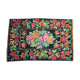 Floral handwoven carpet, colors on a black background - 262x160cm