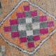 Fuchsia Vintage Oushak Runner Rug, Turkish Wool Hallway Carpet, 86x341 Cm