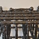 Magazine holder in blackened wood, Napoleon III partition shelf, late 19th century