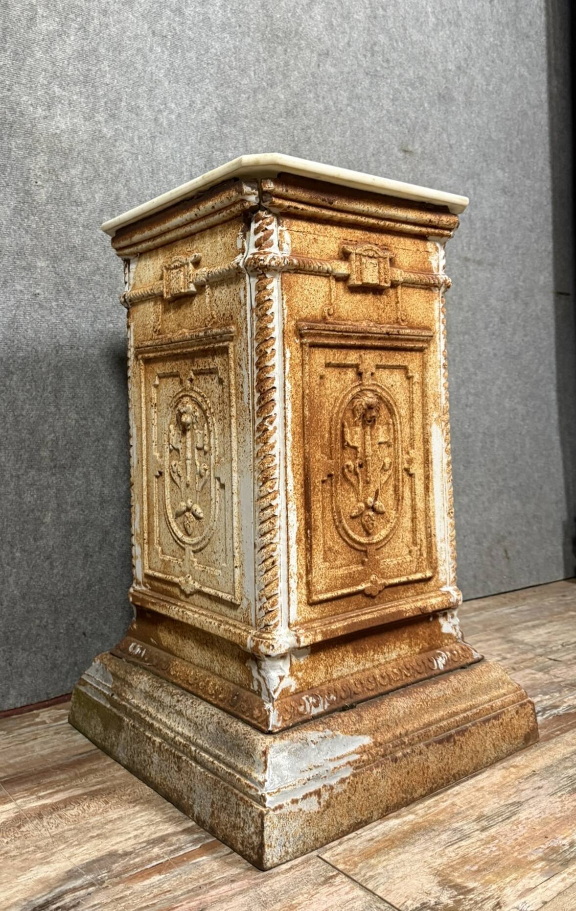 Renaissance style cast iron pedestal column