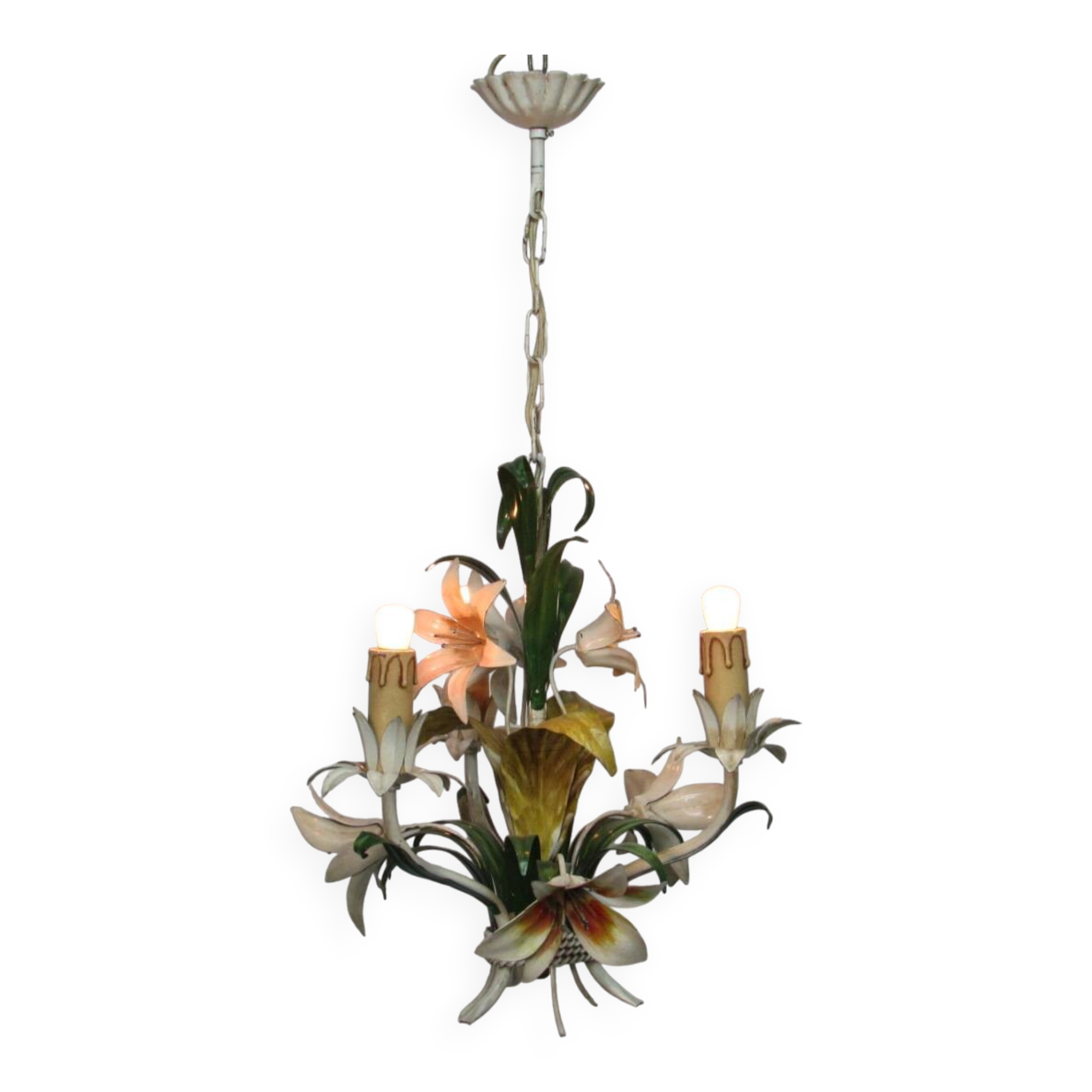 Candélabre en métal - 3 lumières vintage 1960