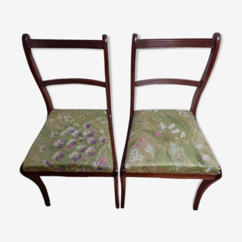 Pair of chairs floral fabric