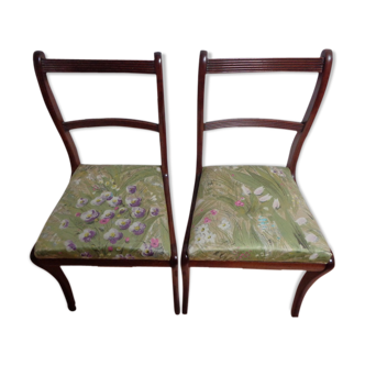 Pair of chairs floral fabric