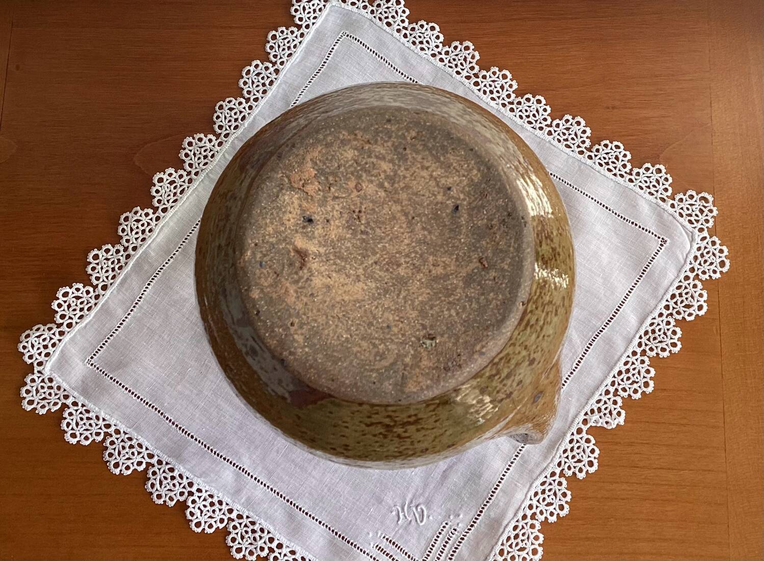Pyrite stoneware pitcher - vintage