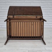 Table basse pliante danoise des années 1950 avec tiroir et étagère, état d'origine.