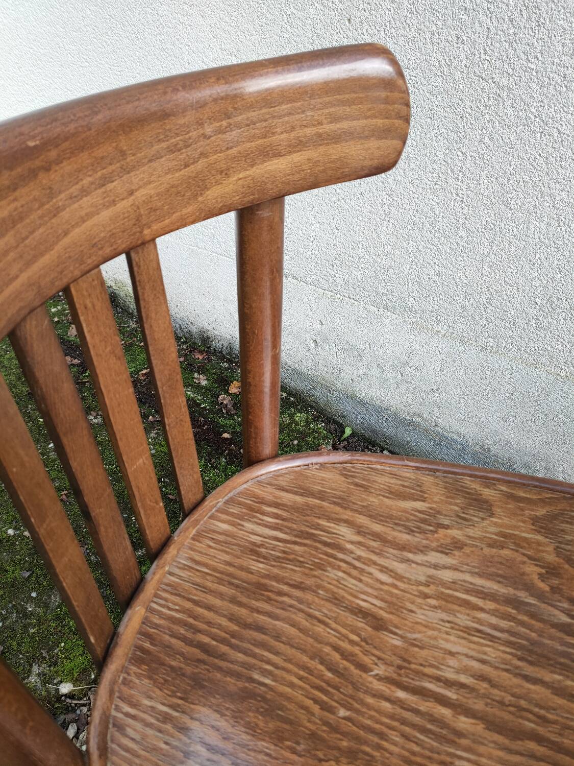 Pair of curved wooden bistro chairs