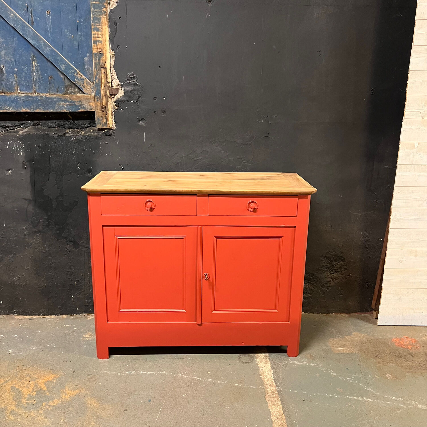 Red solid wood sideboard