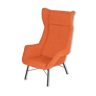 Orange Mid Century Modern armchair, made in 1960s Czechia