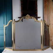 Antique Brass Fire Screen, Louis XV Style, L 83 cm / H 55 cm