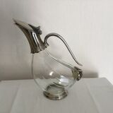 Original carafe glass and silver metal
