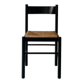 Modernist chair in wood and rope, France 1950