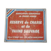 Plaque métal de 1970 : Réserve de chasse et de faune sauvage