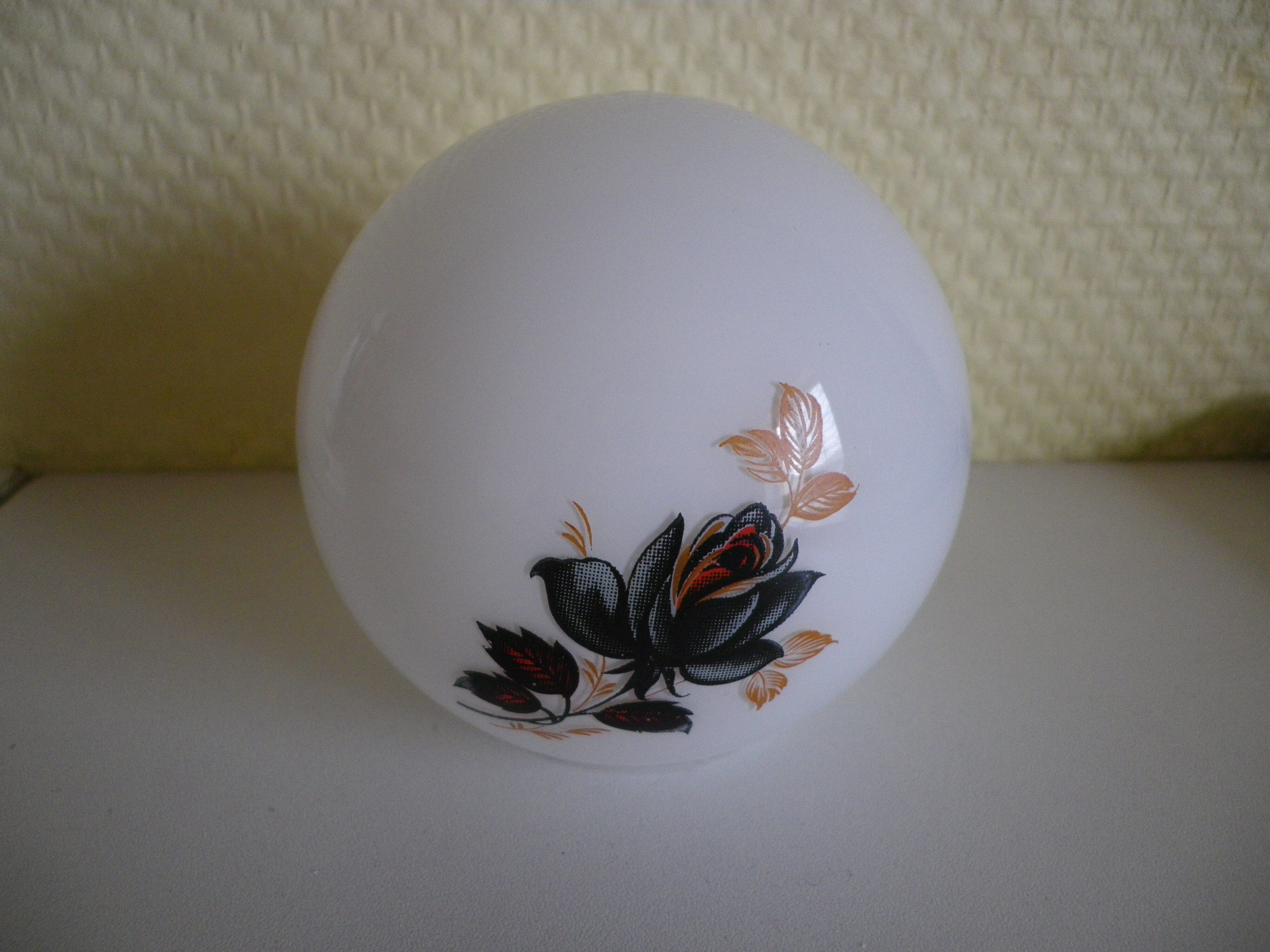 Art deco lamp, to pose, marble base, brass bird decoration, opaline - 40s