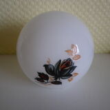 Art deco lamp, to pose, marble base, brass bird decoration, opaline - 40s