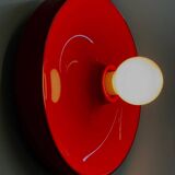 Red space age disc lamp by Enrico Tronconi
