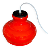 Suspension lustre en verre opaline orange foncé