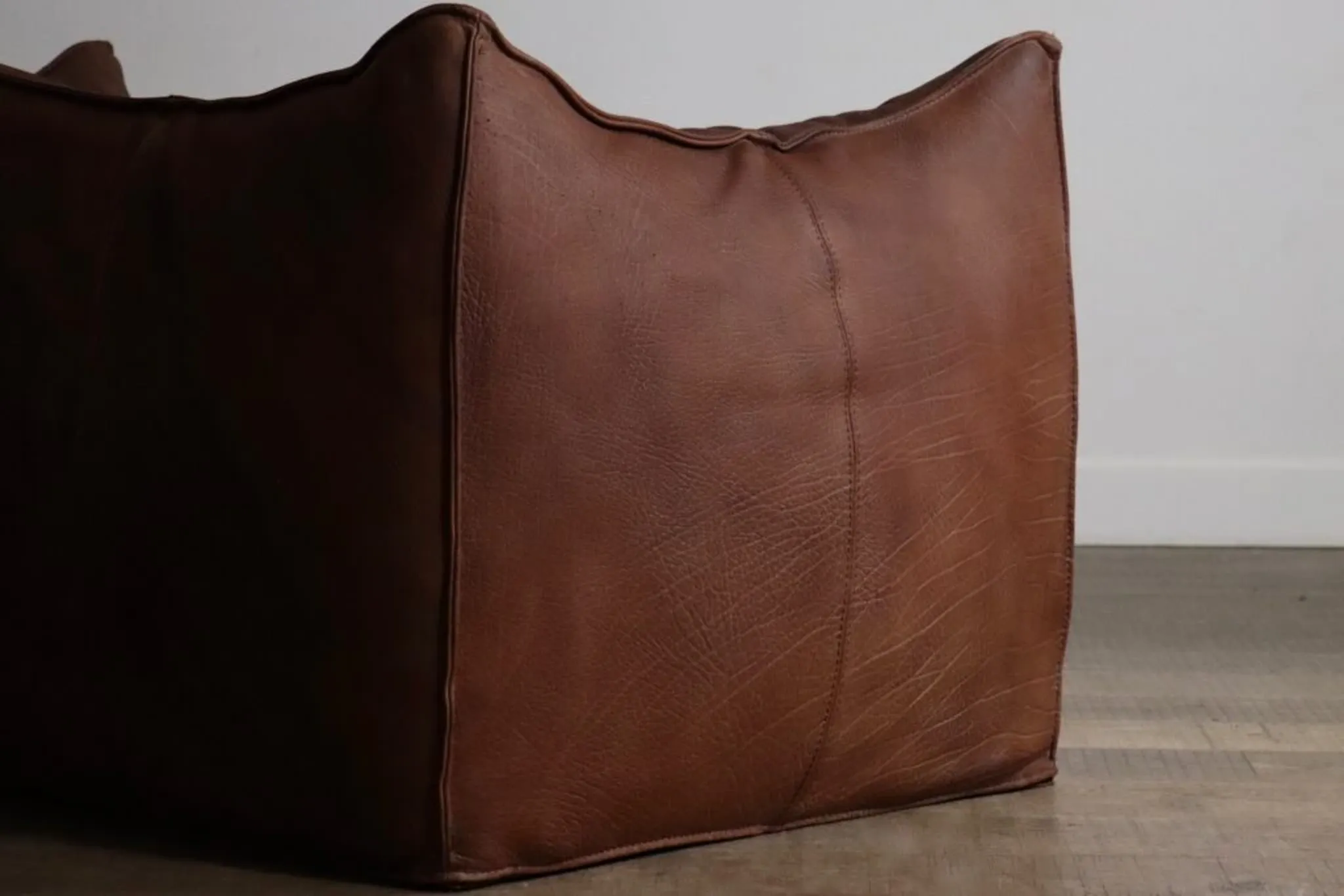 Le Bambole sofa in buffalo leather by Mario Bellini for B&B Italia, 1970s