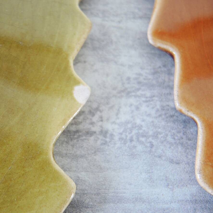2 Old Leaf Ceramic Bowls from Sarreguemines