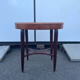 Oval table in rosewood and sycamore