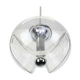 Large transparent glass ceiling light by Koch & Lowy, Peill & Putzler, Germany, 1970.